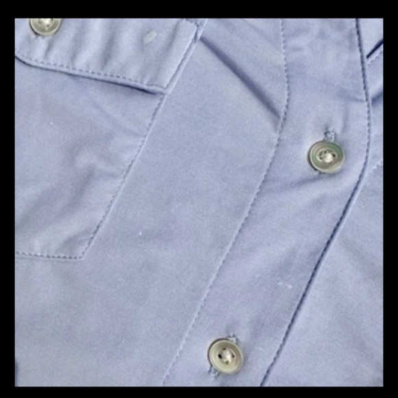 J. McLaughlin Women's Brynn Linen Blend Blue ButtonUp Large Collared Preppy - Picture 5 of 7